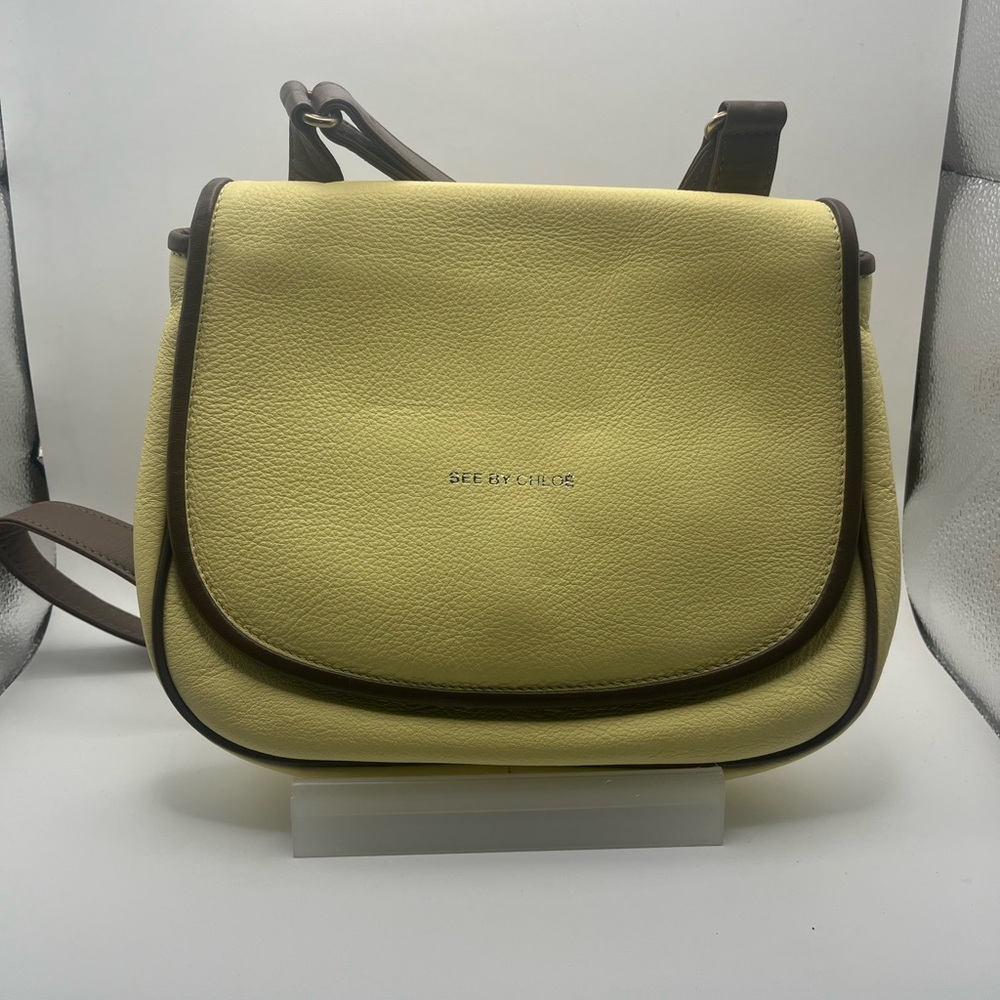 See By Chloe Yellow and Brown Bag with Adjustable Straps